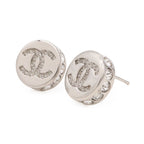 Chanel CC Logo Stud Earrings Round — view 4