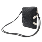 Chanel Cambon Line CC Logo Pochette Shoulder Bag Crossbody Soft Calf Black White — view 2