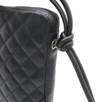 Chanel Cambon Line CC Logo Pochette Shoulder Bag Crossbody Soft Calf Black White — view 4