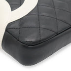 Chanel Cambon Line CC Logo Pochette Shoulder Bag Crossbody Soft Calf Black White — view 3