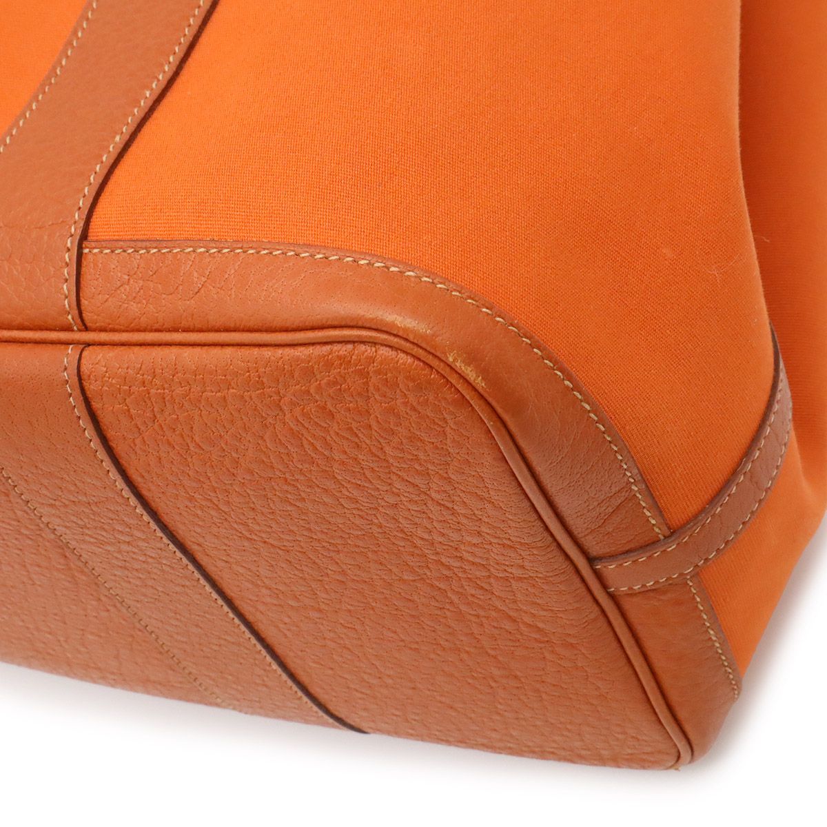 Hermes Garden Party PM Tote Toile Officier Canvas Potiron Orange Silver — view 3