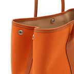 Hermes Garden Party PM Tote Toile Officier Canvas Potiron Orange Silver — view 7