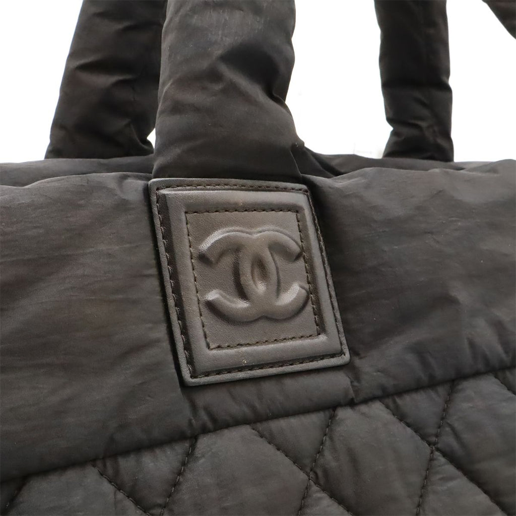 Chanel Coco Cocoon Tote MM Shoulder Bag Quilted Nylon Black — view 7