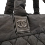 Chanel Coco Cocoon Tote MM Shoulder Bag Quilted Nylon Black — view 7