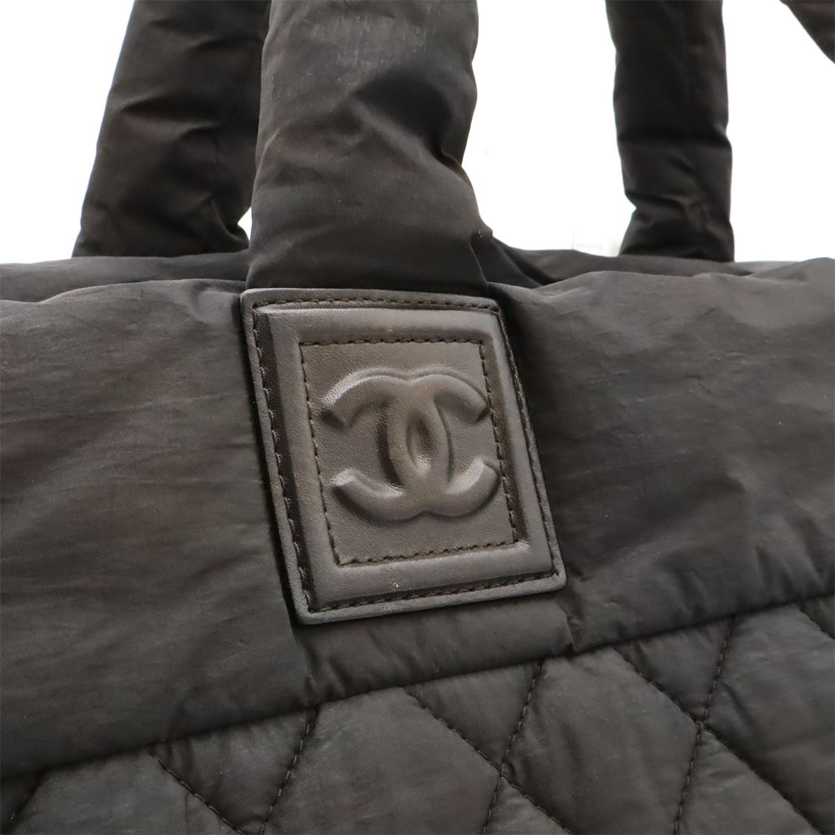 Chanel Coco Cocoon Tote MM Shoulder Bag Quilted Nylon Black — view 7