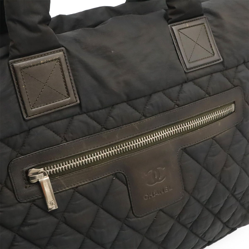 Chanel Coco Cocoon Tote MM Shoulder Bag Quilted Nylon Black — view 8