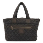 Chanel Coco Cocoon Tote MM Shoulder Bag Quilted Nylon Black