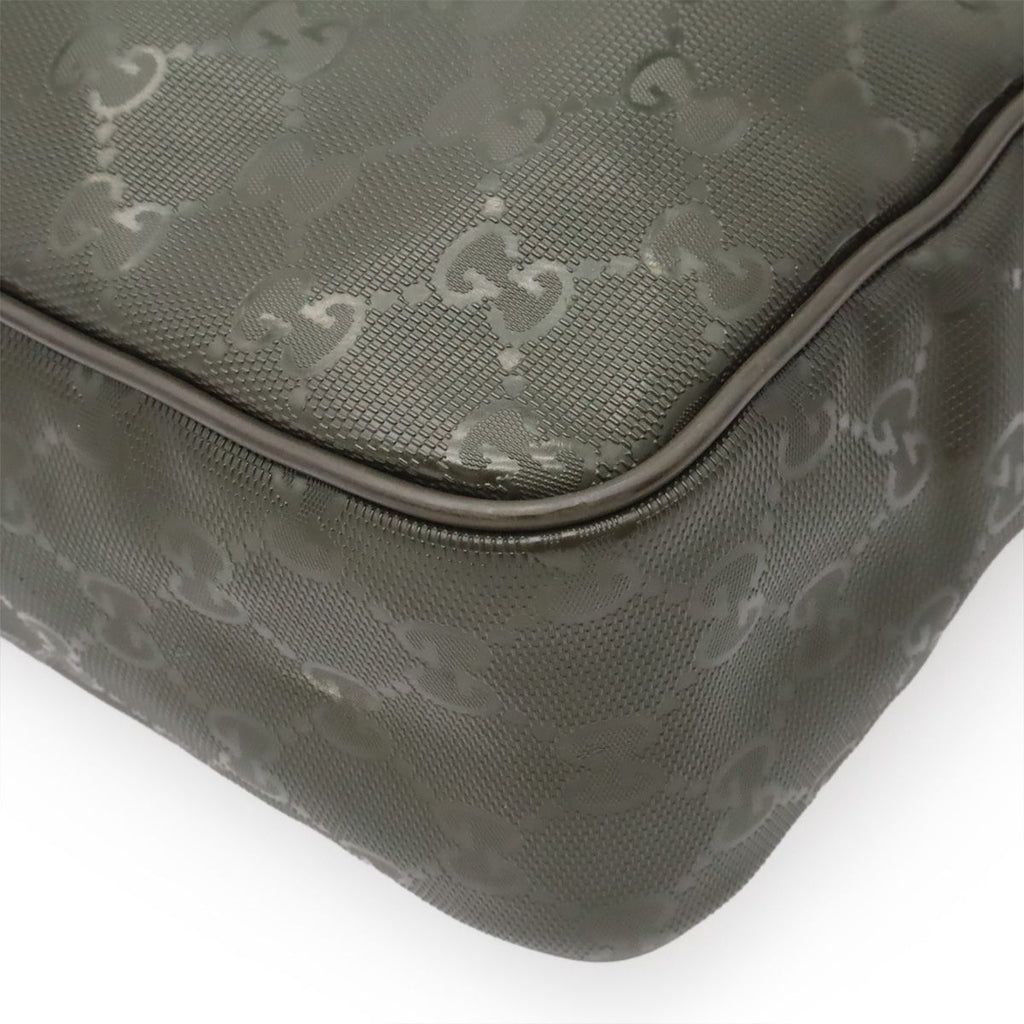 Gucci GG Supreme Plus Shoulder Bag Crossbody Leather Khaki Green Silver — view 3
