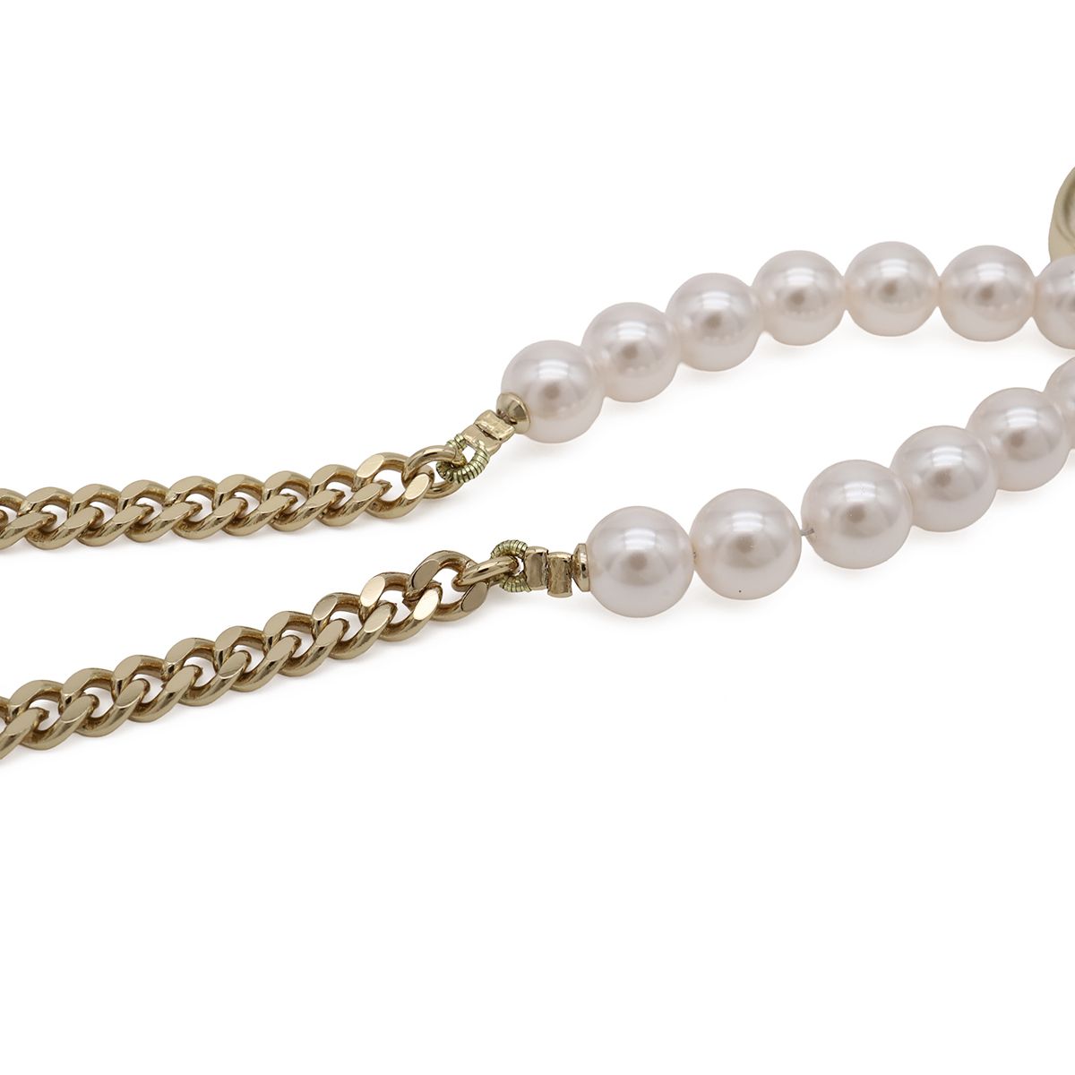 Chanel Heart Number 5 CC Logo Camellia Flower Chain Pendant Faux Pearl — view 4
