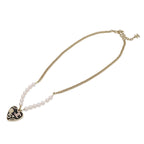 Chanel Heart Number 5 CC Logo Camellia Flower Chain Pendant Faux Pearl — view 2