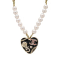 Chanel Heart Number 5 CC Logo Camellia Flower Chain Pendant Faux Pearl