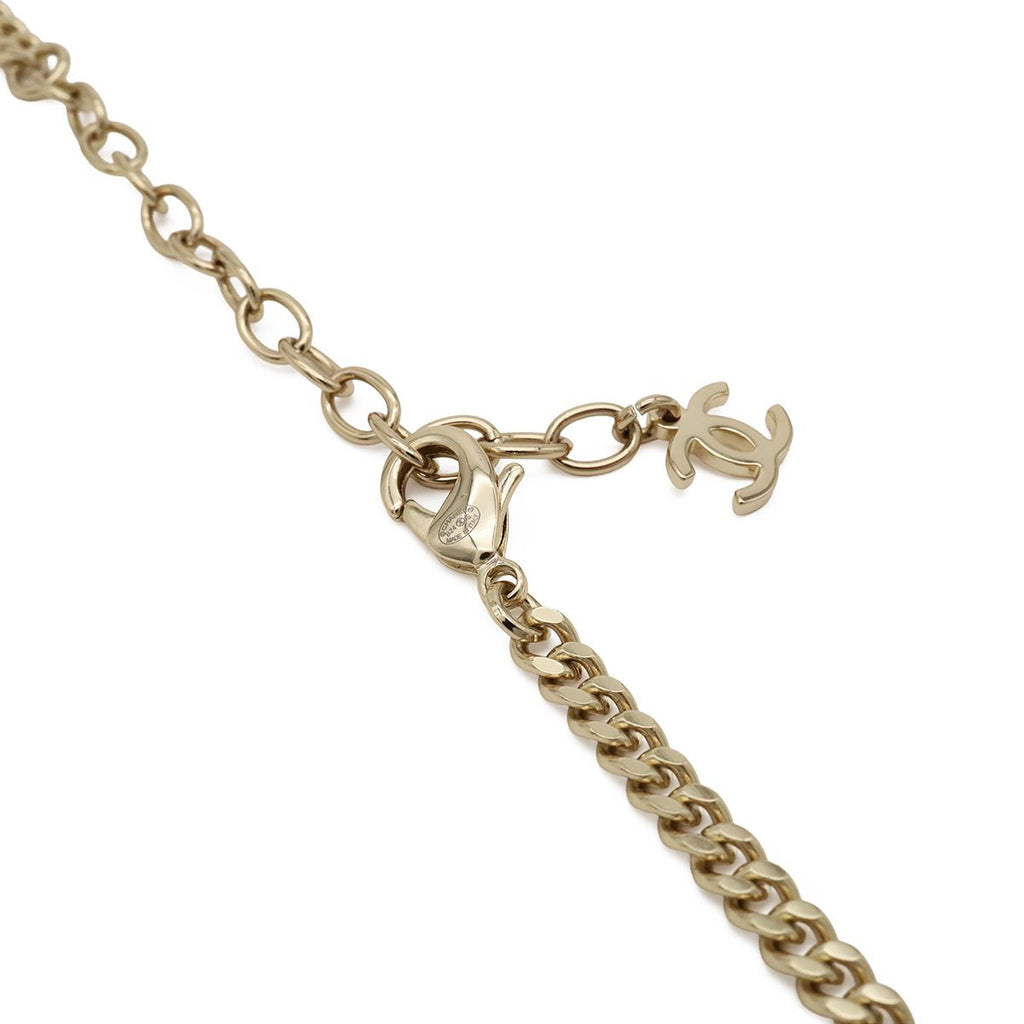 Chanel Heart Number 5 CC Logo Camellia Flower Chain Pendant Faux Pearl — view 6