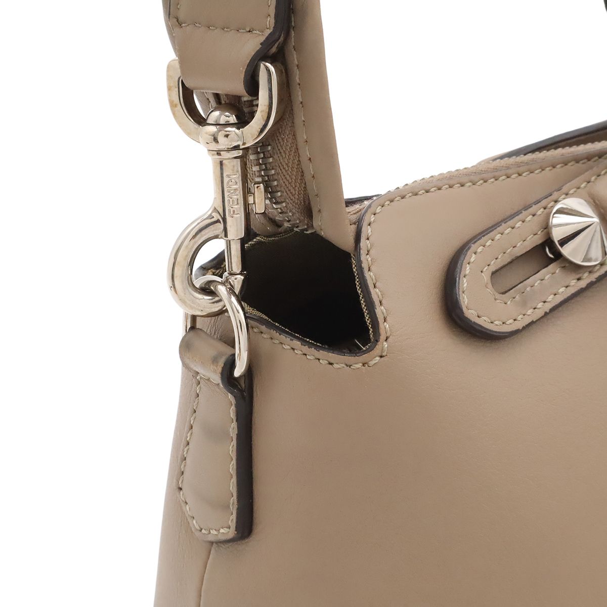 Fendi by the Way 2-Way Shoulder Bag Leather Gray Silver — view 4