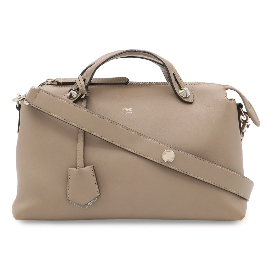 Fendi by the Way 2-Way Shoulder Bag Leather Gray Silver