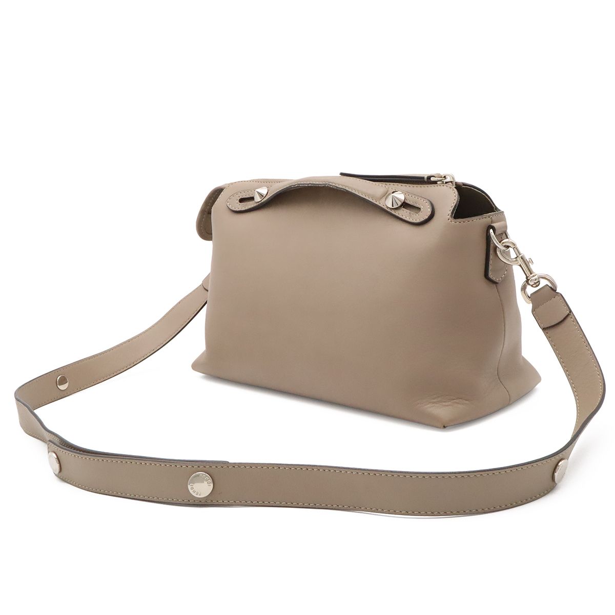 Fendi by the Way 2-Way Shoulder Bag Leather Gray Silver — view 2