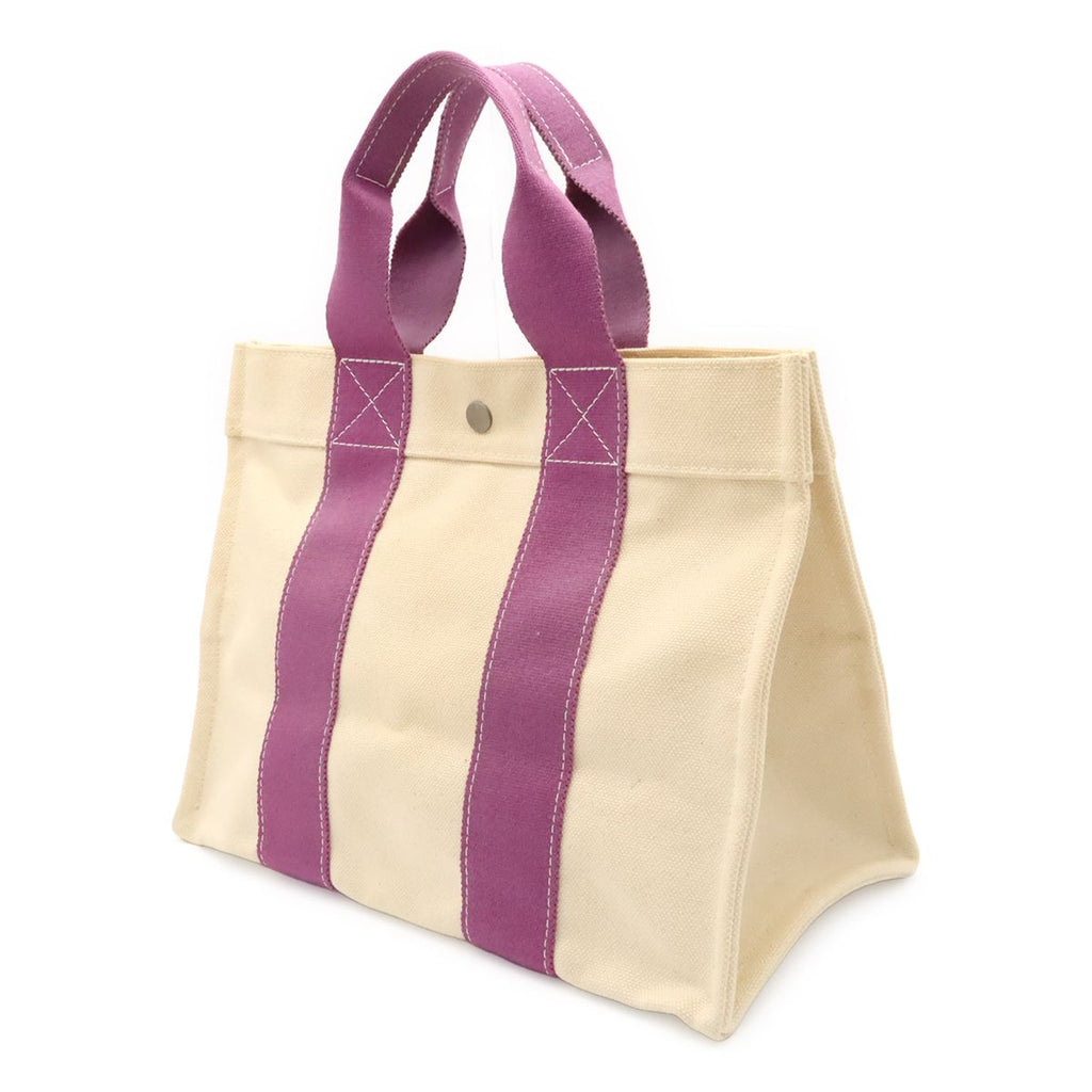 Hermes Bora PM Tote PM Canvas Natural Ivory White Purple — view 2