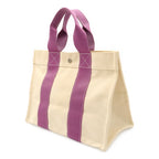 Hermes Bora PM Tote PM Canvas Natural Ivory White Purple — view 2
