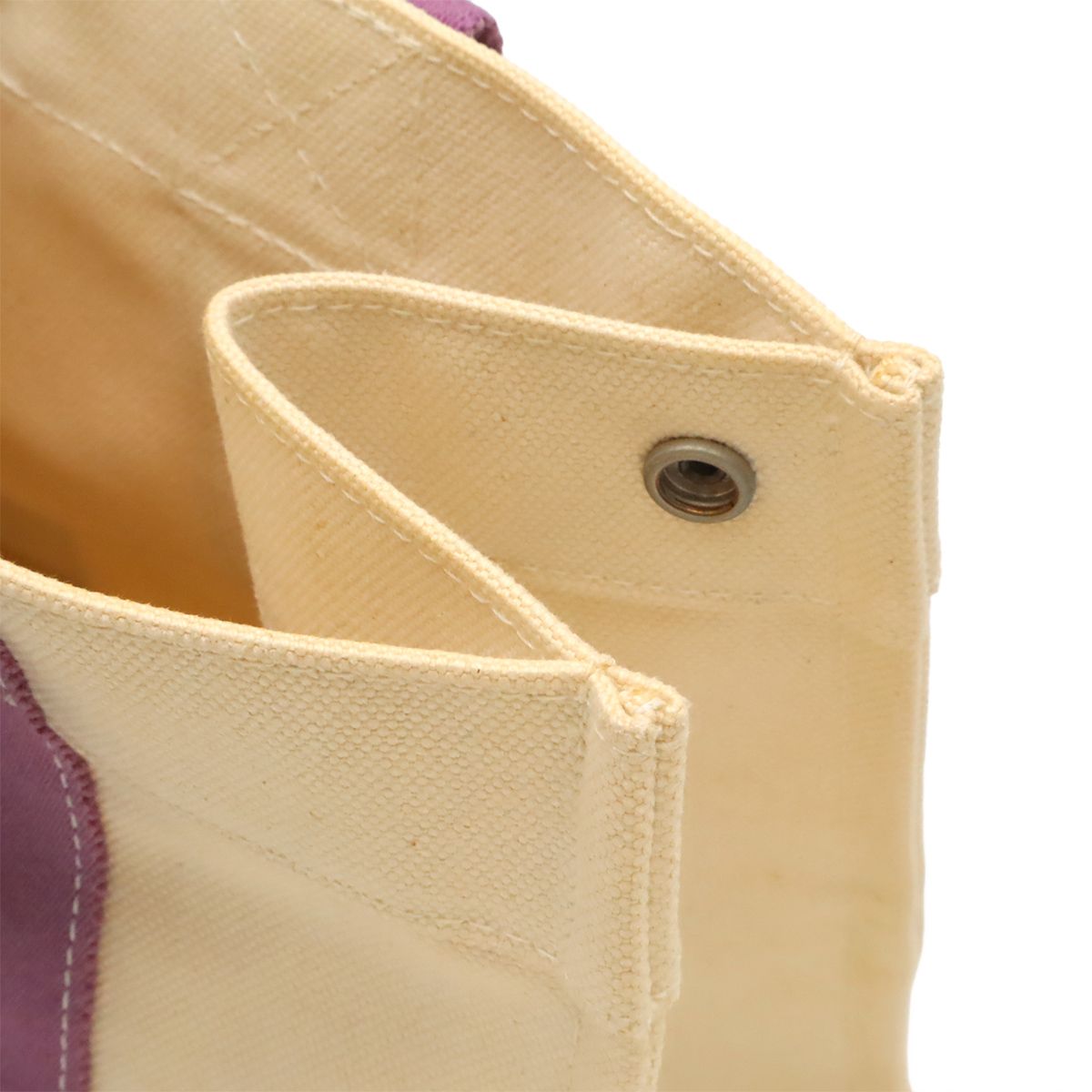 Hermes Bora PM Tote PM Canvas Natural Ivory White Purple — view 6