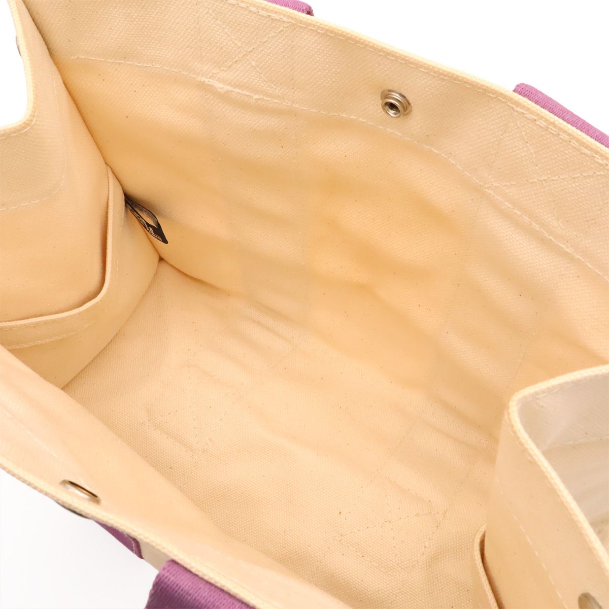 Hermes Bora PM Tote PM Canvas Natural Ivory White Purple — view 5