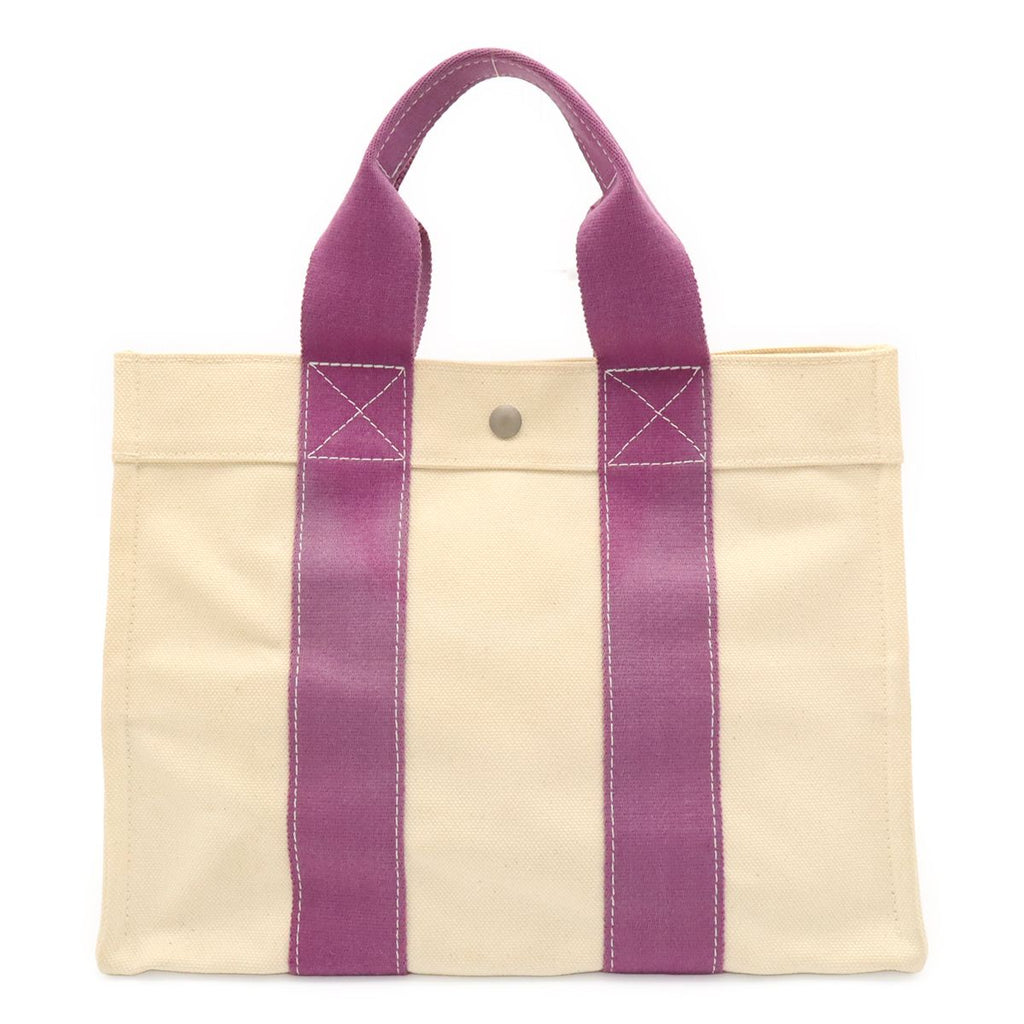 Hermes Bora PM Tote PM Canvas Natural Ivory White Purple