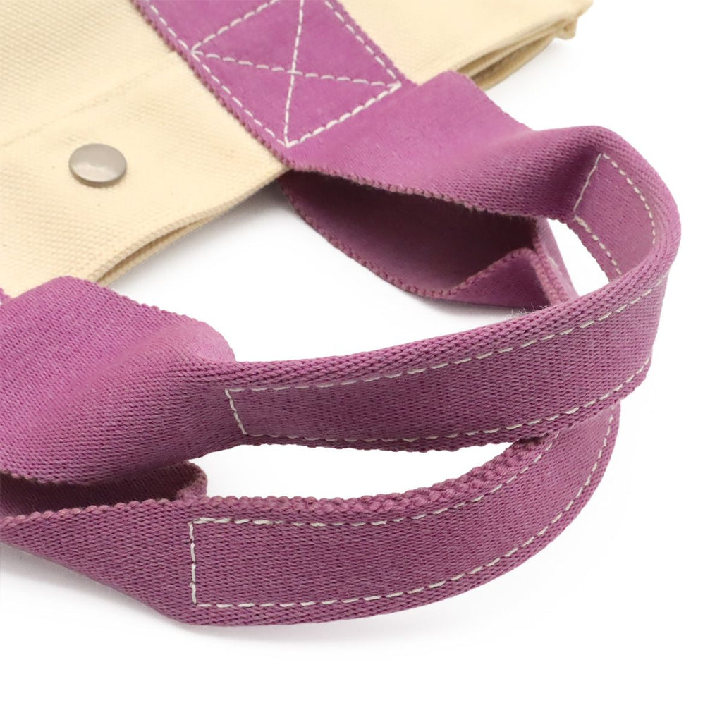 Hermes Bora PM Tote PM Canvas Natural Ivory White Purple — view 4