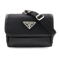 Prada Triangle Logo Shoulder Bag Pochette 2-Way Pouch Nylon Leather Nero Black