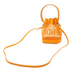 Fendi Logo Mon Tresor Mini Bag Drawstring 2-Way Mesh Leather Orange Gold — view 2