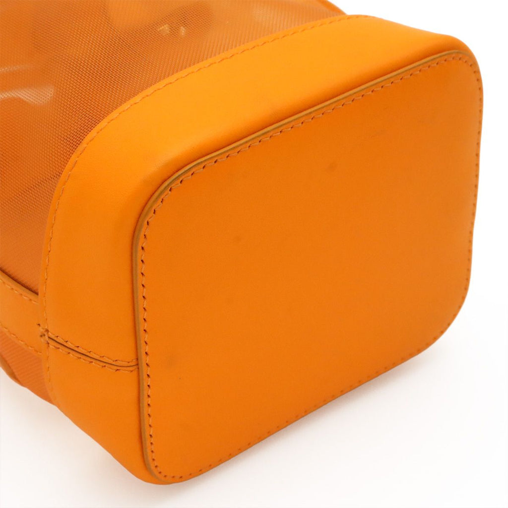 Fendi Logo Mon Tresor Mini Bag Drawstring 2-Way Mesh Leather Orange Gold — view 3