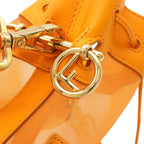 Fendi Logo Mon Tresor Mini Bag Drawstring 2-Way Mesh Leather Orange Gold — view 5