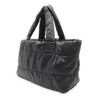 Chanel Coco Cocoon Tote GM Shoulder Bag CC Logo Nylon Leather Black Bordeaux — view 2