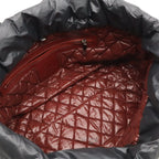 Chanel Coco Cocoon Tote GM Shoulder Bag CC Logo Nylon Leather Black Bordeaux — view 5