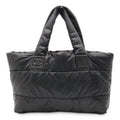 Chanel Coco Cocoon Tote GM Shoulder Bag CC Logo Nylon Leather Black Bordeaux