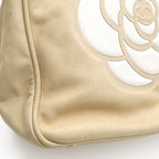 Chanel Camellia Logo Tote Shoulder Leather Beige White Gold — view 9