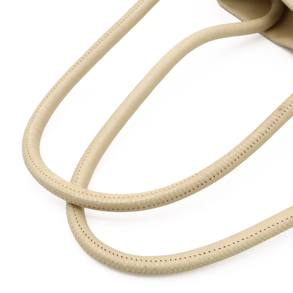 Chanel Camellia Logo Tote Shoulder Leather Beige White Gold — view 4