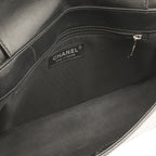 Chanel Mademoiselle Vintage Double Flap Chain Shoulder Bag Leather Black Silver — view 5