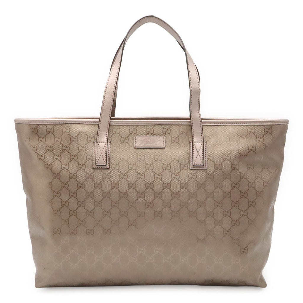 Gucci GG Supreme Tote Shoulder Leather Metallic Pink