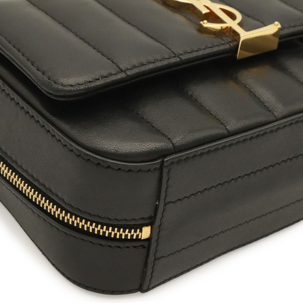 Saint Laurent Paris YSL Vicky Camera Bag Leather Black Gold — view 3