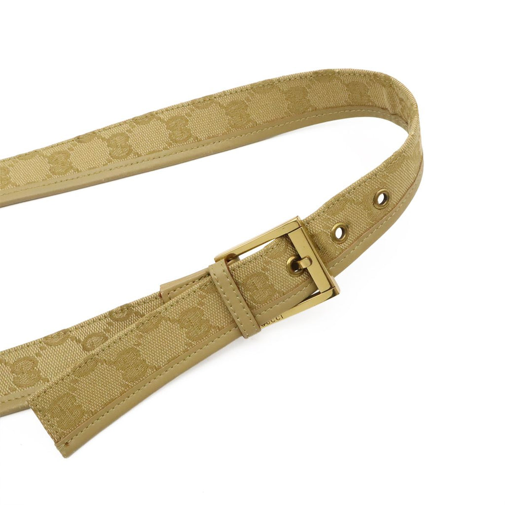 Gucci GG Canvas Shoulder Bag Crossbody Beige Gold — view 5