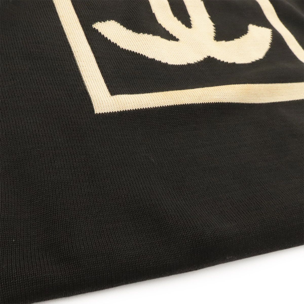 Chanel Sports Line CC Logo Nap Backpack Drawstring Cotton Black Beige — view 4