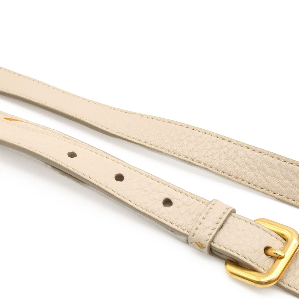 Prada Logo Jacquard Shoulder Bag Crossbody Canvas Leather Corda Khaki Beige — view 6