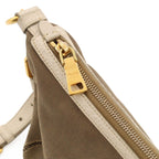 Prada Logo Jacquard Shoulder Bag Crossbody Canvas Leather Corda Khaki Beige — view 4