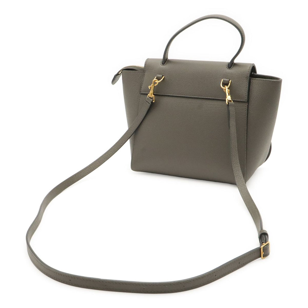 Celine Belt Bag Nano 2-Way Crossbody Leather Gray Gold — view 2