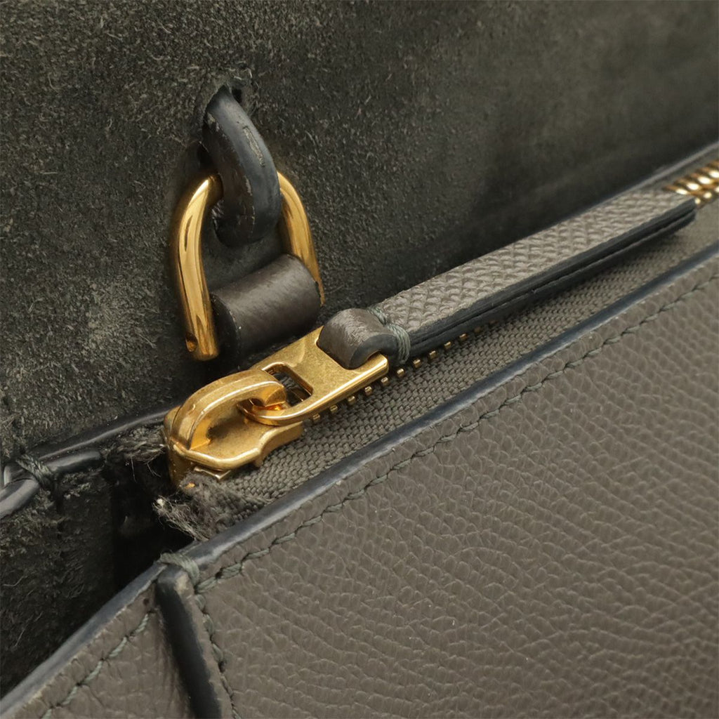 Celine Belt Bag Nano 2-Way Crossbody Leather Gray Gold — view 6