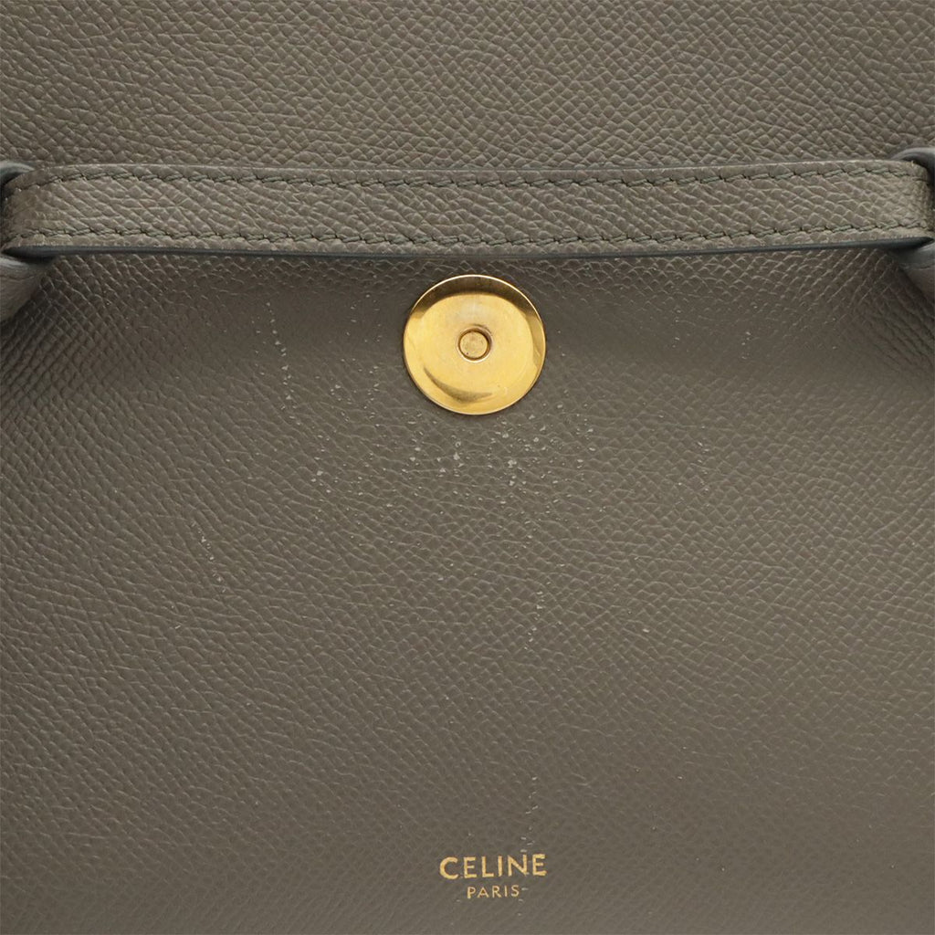 Celine Belt Bag Nano 2-Way Crossbody Leather Gray Gold — view 9