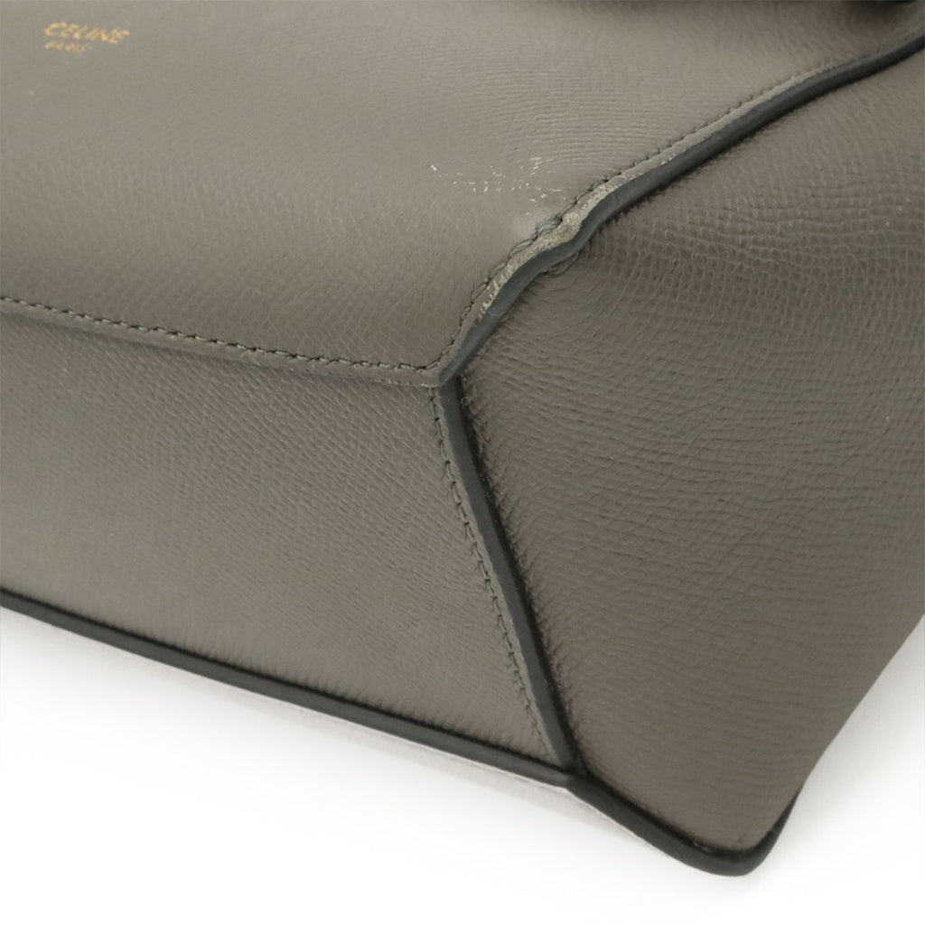 Celine Belt Bag Nano 2-Way Crossbody Leather Gray Gold — view 3