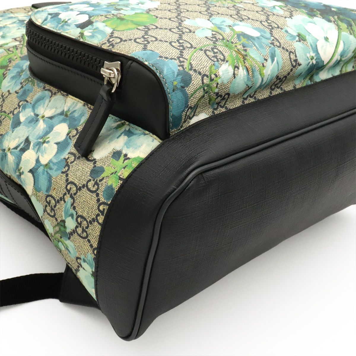Gucci GG Blue Mus Supreme Backpack Flower Floral Pattern Leather Multicolor — view 3