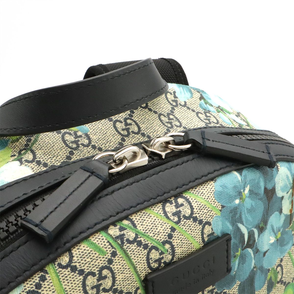 Gucci GG Blue Mus Supreme Backpack Flower Floral Pattern Leather Multicolor — view 5