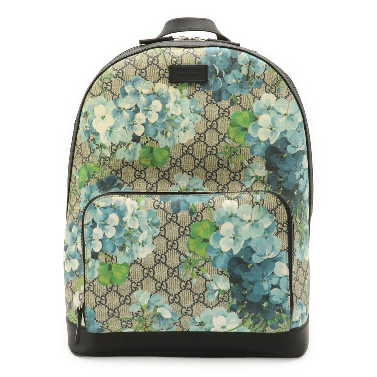 Gucci GG Blue Mus Supreme Backpack Flower Floral Pattern Leather Multicolor