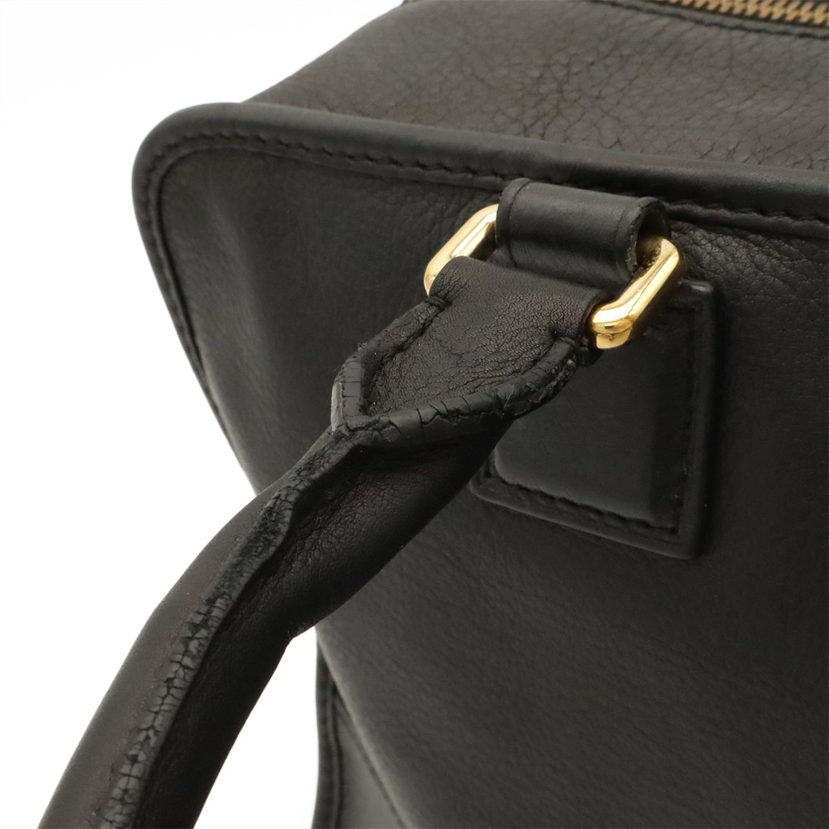 Loewe Amazona 36 Anagram Mini Boston Bag Leather Black Gold — view 4