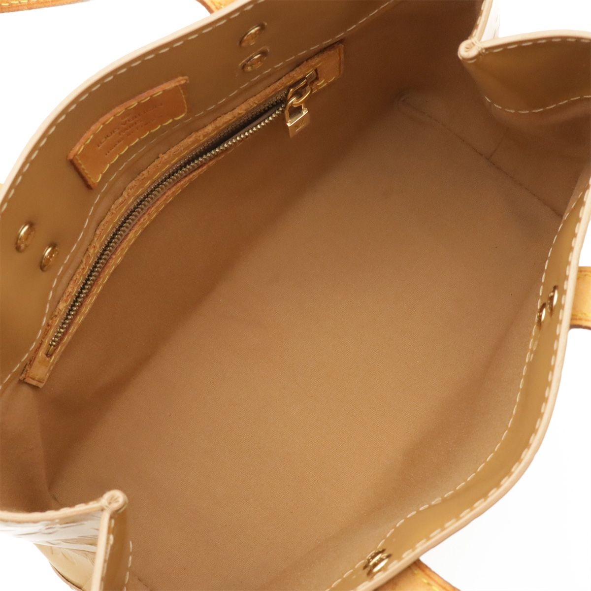 Louis Vuitton Monogram Vernis Reed PM Tote Mini Enamel Noisette Beige — view 6